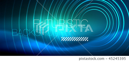 Neon glowing circles background 45245395