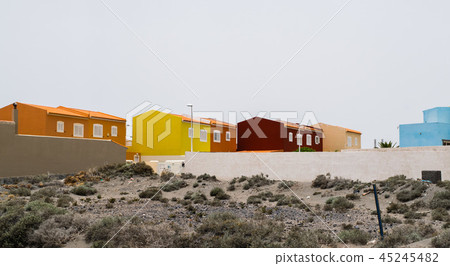 New colorful houses in Tenerife, Spain New colorful houses in Tenerife, Spain 45245482