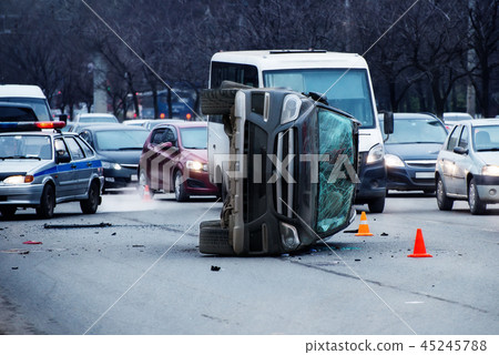 car accident at shallow depth of field car accident at shallow depth of field 45245788