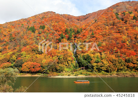 Fall of the autumnal leaves Mogawa river falls Shiraito Falls 45245818