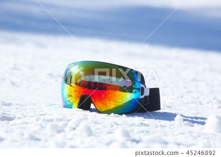 Ski and snowboard mask in snow 45246892