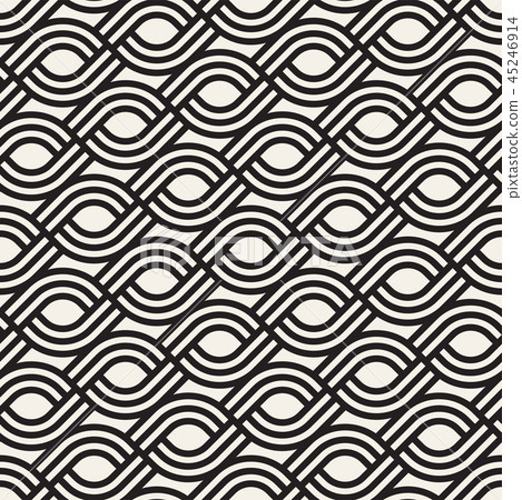Vector seamless subtle lattice pattern. Modern stylish texture with monochrome trellis. Repeating 45246914
