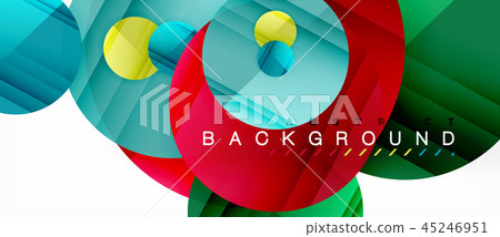 Glossy colorful circles abstract background, modern geometric design 45246951