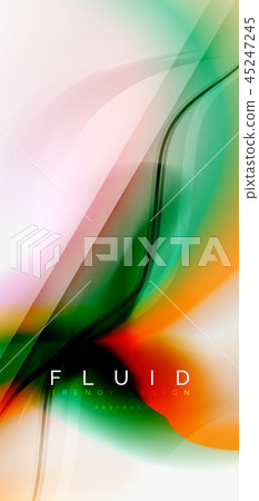 Color flowing wave, trendy liquid design template Color flowing wave, trendy liquid design template 45247245