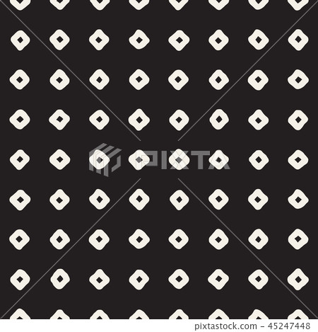 Hand drawn seamless pattern. Abstract geometric shapes background in black and white. Vector ethnic 45247448