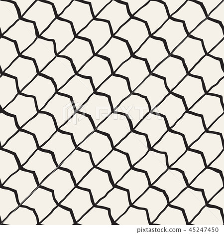Simple ink geometric pattern. Monochrome black and white strokes background. Hand drawn ink texture Simple ink geometric pattern. Monochrome black and white strokes background. Hand drawn ink texture 45247450
