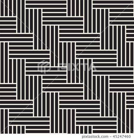 Abstract geometric pattern with stripes. Vector seamless background. Black and white lattice texture Abstract geometric pattern with stripes. Vector seamless background. Black and white lattice texture 45247460