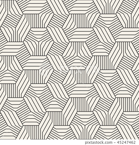 Abstract geometric pattern with stripes. Vector seamless background. Black and white lattice texture 45247462