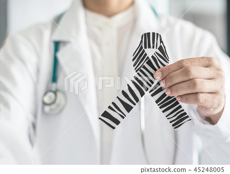 Carcinoid Cancer Awareness ribbon zebra stripe 45248005