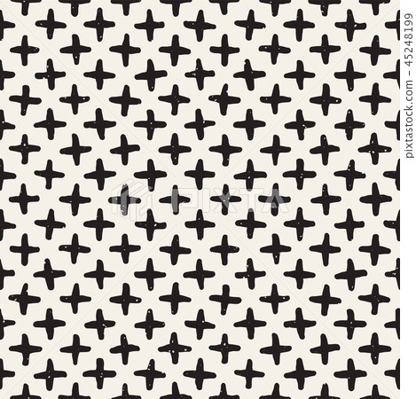 Hand drawn lines seamless grungy pattern. Abstract geometric repeating texture in black and white. Hand drawn lines seamless grungy pattern. Abstract geometric repeating texture in black and white. 45248199