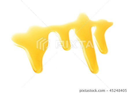 Top view of Sweet honey  on white background. 45248405