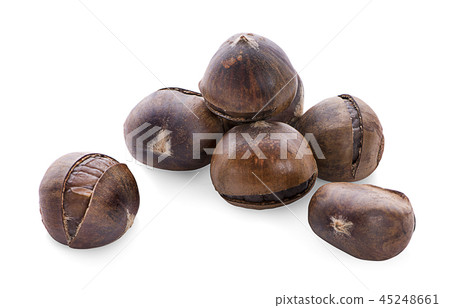 Chestnuts on white background. Chestnuts on white background. 45248661