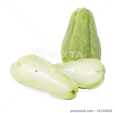 Chayote on white background Chayote on white background 45248668