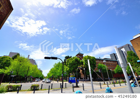 Statue nose park and fresh green Japanese boulevard Statue nose park and fresh green Japanese boulevard 45249180