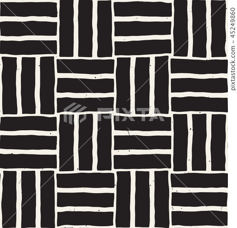 Hand drawn seamless repeating pattern with lines tiling. Grungy freehand background texture. 45249860