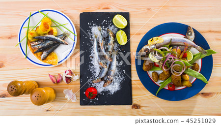 Collection of sea fish meals Collection of sea fish meals 45251029