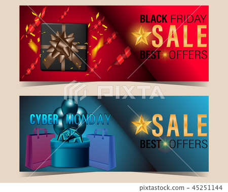 Black Friday and Cyber Monday Sale Banner set Black Friday and Cyber Monday Sale Banner set 45251144