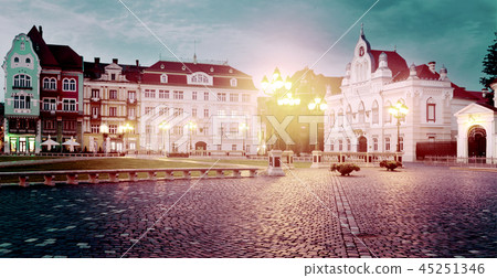 Unirii Square in Timisoara in dusk 45251346
