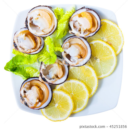 Raw dog cockles with greens and lemon 45251856