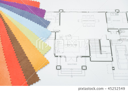 fabric sample with architectural drawing paper fabric sample with architectural drawing paper 45252549
