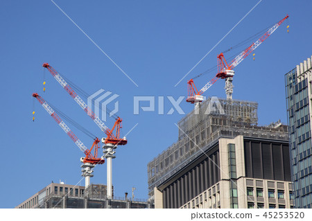 Construction site on blue sky background 45253520