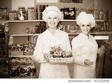 Two female sellers in confectionery 45253646