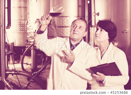Expert and wine maker estimate quality of red wine in wineglass Expert and wine maker estimate quality of red wine in wineglass 45253686