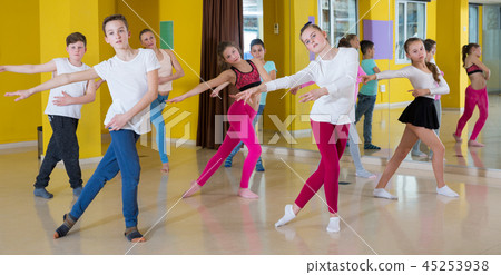 Children dancing in dance hall 45253938