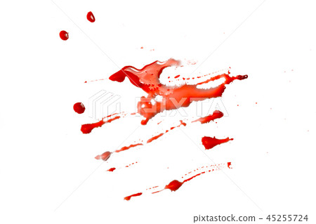 closeup drops of red blood on white background closeup drops of red blood on white background 45255724