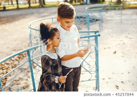 children in a park children in a park 45257844