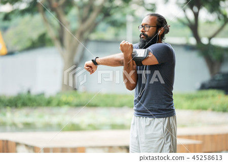 Indian Athlete Warming Up Indian Athlete Warming Up 45258613