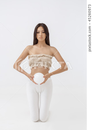 Yoga woman meditating. Chakra concept Yoga woman meditating. Chakra concept 45260973