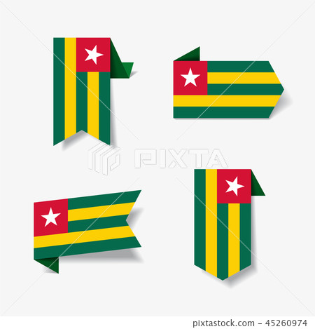 Togolese flag stickers and labels. Vector illustration. Togolese flag stickers and labels. Vector illustration. 45260974