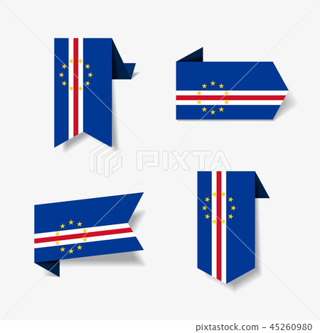 Cape Verde flag stickers and labels. Vector illustration. 45260980