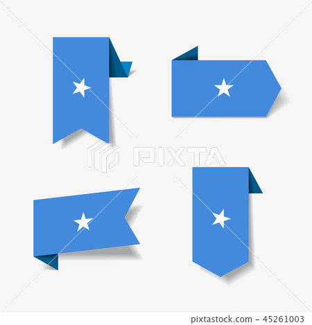 Somalian flag stickers and labels. Vector illustration. 45261003