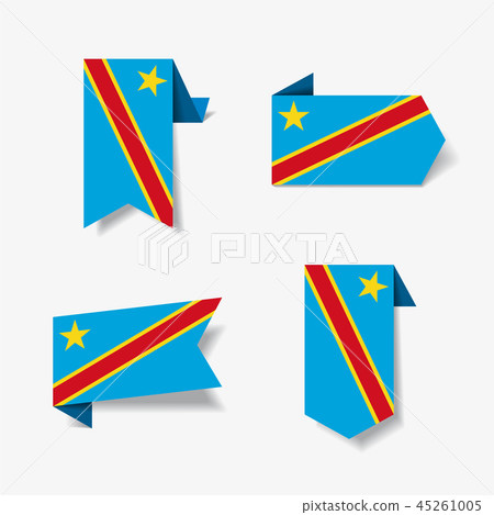 Congolese flag stickers and labels. Vector illustration. Congolese flag stickers and labels. Vector illustration. 45261005