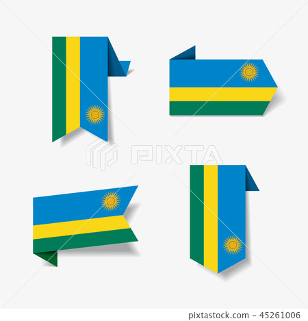Rwandan flag stickers and labels. Vector illustration. Rwandan flag stickers and labels. Vector illustration. 45261006