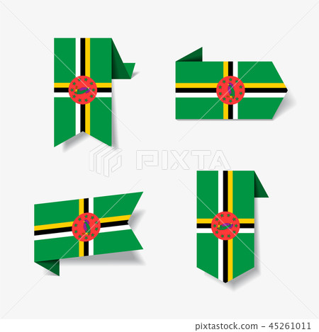 Dominican flag stickers and labels. Vector illustration. Dominican flag stickers and labels. Vector illustration. 45261011