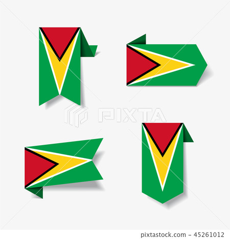 Guyanan flag stickers and labels. Vector illustration. Guyanan flag stickers and labels. Vector illustration. 45261012