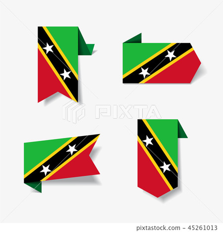 Saint Kitts and Nevis flag stickers and labels. Vector illustration. Saint Kitts and Nevis flag stickers and labels. Vector illustration. 45261013