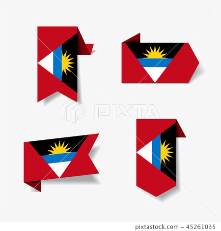 Antigua and Barbuda stickers and labels. Vector illustration. 45261035