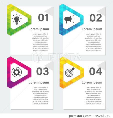 Infographic design template with triangle 4 option - Stock Illustration ...