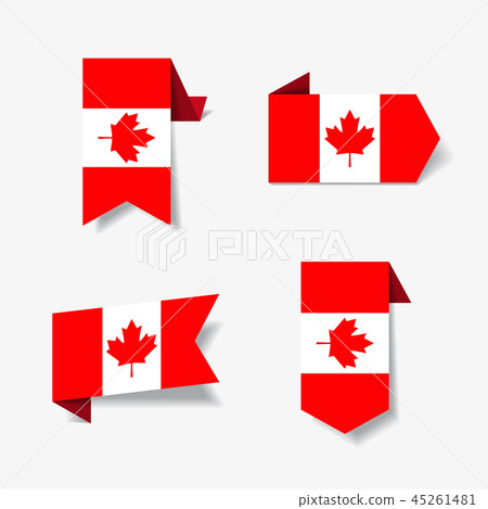 Canadian flag stickers and labels. Vector illustration. Canadian flag stickers and labels. Vector illustration. 45261481