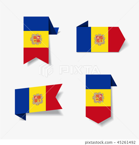 Andorran flag stickers and labels. Vector illustration. Andorran flag stickers and labels. Vector illustration. 45261492