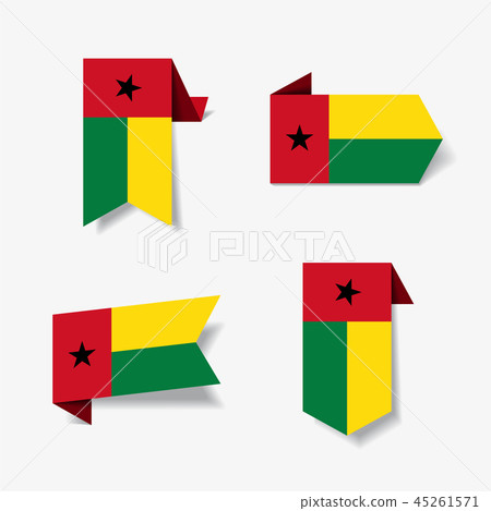 Guinea-Bissau flag stickers and labels. Vector illustration. Guinea-Bissau flag stickers and labels. Vector illustration. 45261571