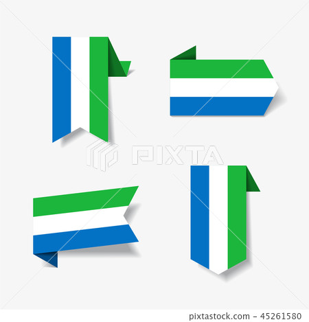Sierra Leone flag stickers and labels. Vector illustration. Sierra Leone flag stickers and labels. Vector illustration. 45261580