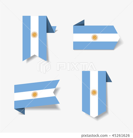 Argentinean flag stickers and labels. Vector illustration. 45261626