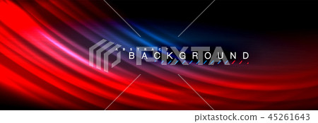 Neon glowing fluid wave lines, magic energy space light concept, abstract background wallpaper 45261643