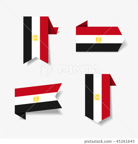 Egyptian flag stickers and labels. Vector illustration. Egyptian flag stickers and labels. Vector illustration. 45261645
