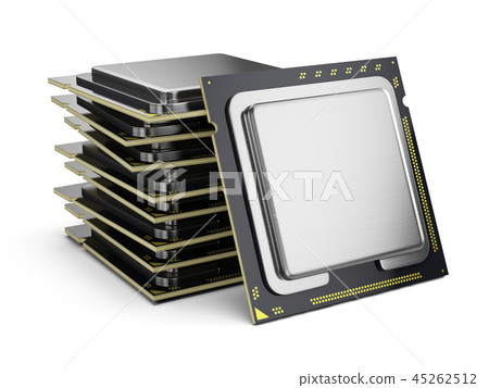 Central Computer Processors CPU isolated on white - Stock Illustration ...